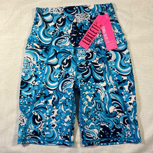 NWT Lilly Pulitzer Luxletic South Beach High Rise Bike Shorts, UPF 50+ Sz. Small - Picture 5 of 15